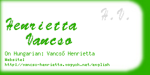 henrietta vancso business card