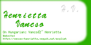 henrietta vancso business card